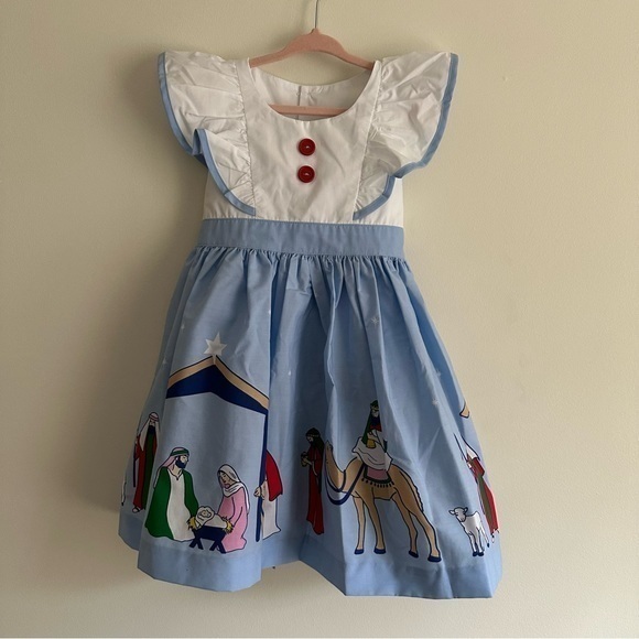 Rose nativity Christmas dress size 4-5